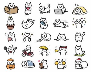 Kawaii Cat Sticker Sheet – GPT Image 2 prompt by ねこポン＠フリーWebデザイナー