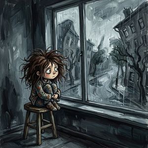 Sad Child by Rainy Window – GPT Image 2 prompt by 无语