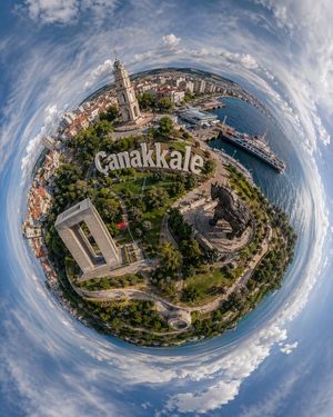 Tiny Planet Aerial of Canakkale – GPT Image 2 prompt by Kazım Taşkın