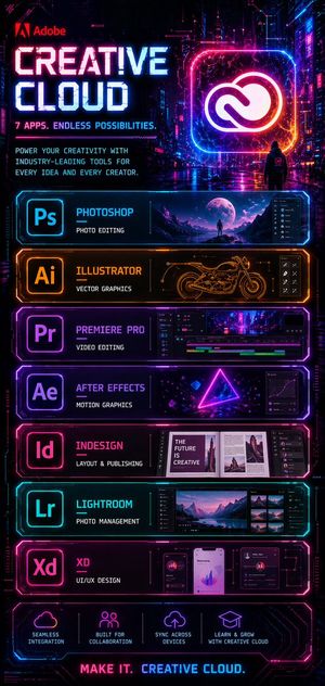 Affiche Cyberpunk Creative Cloud – GPT Image 2 prompt by LudovicCreator