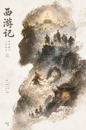 Affiche épique avec silhouette d'un monde – GPT Image 2 prompt by 你的金渐层宝库