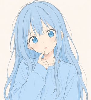 Portrait d'une fille anime bleu pastel – GPT Image 2 prompt by Torishima / INTP