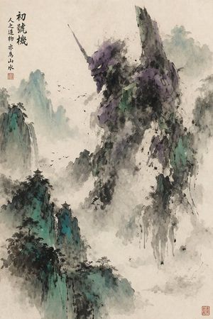 Tuschmalerei-Mecha-Landschaft – GPT Image 2 prompt by 𝙋𝙖𝙨𝙨𝙡𝙪𝙤