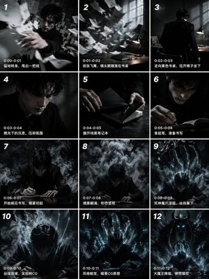 Grille de storyboard cinématographique à 12 panneaux – GPT Image 2 prompt by John