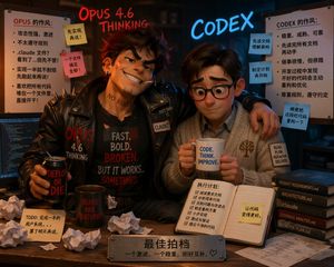 Contrasting Coder Personas Illustration – GPT Image 2 prompt by 长歌