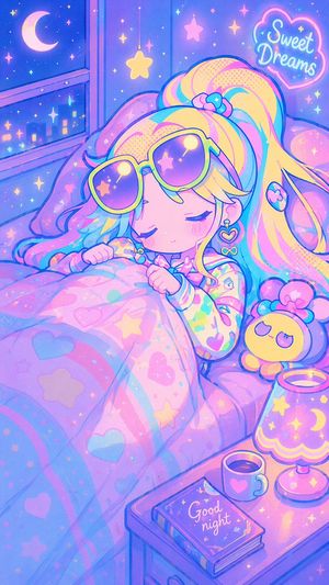 Scène de sommeil style anime rétro pastel – GPT Image 2 prompt by minesan