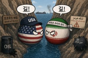 Countryball Strait of Hormuz Standoff – GPT Image 2 prompt by Geonhee Jeong