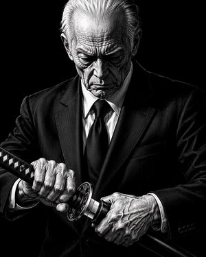 Elderly Yakuza Drawing Katana – GPT Image 2 prompt by nic