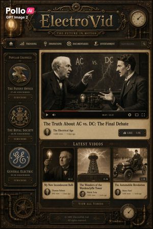 Steampunk ElectroVid Homepage – GPT Image 2 prompt by Pollo AI Brasil