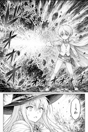 Page de manga fantastique avec explosion de sort – GPT Image 2 prompt by ゆきしたミノル@動画