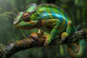 ภาพถ่ายมาโครกิ้งก่าคาเมเลียนที่สมจริงดุจมีชีวิต – GPT Image 2 prompt by Replica