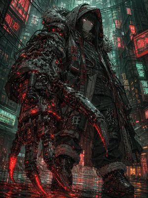 Cyberpunk Girl with Giant Claw Arm – GPT Image 2 prompt by しゃるる@汝ゴスロリを愛せ
