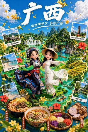 3D-animiertes Tourismus-Infografik-Poster – GPT Image 2 prompt by 行者AI视频