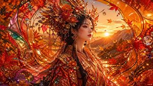 Opulent Autumn Empress at Sunset – GPT Image 2 prompt by AIおじさん