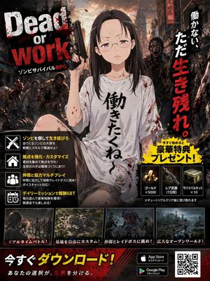 Zombie Survival RPG Anime Ad Poster – GPT Image 2 prompt by 蓮華＠AIおもしろ研究者