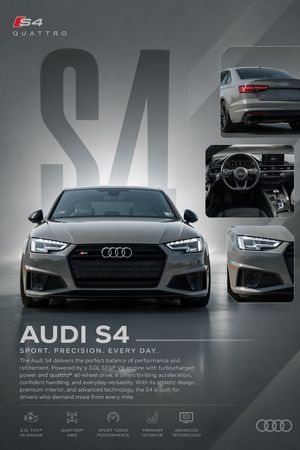 Affiche promotionnelle Audi S4 – GPT Image 2 prompt by Evan Lundberg