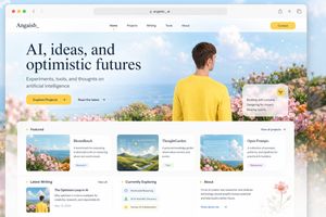 Optimistic AI Portfolio Landing Page – GPT Image 2 prompt by Angel 🌼