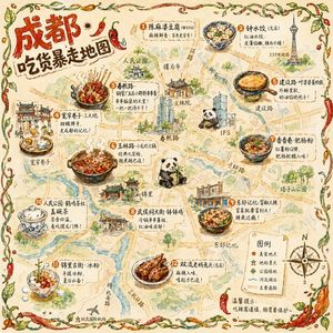 Illustrated City Food Map – GPT Image 2 prompt by 皮皮特
