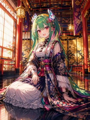 Princesse du sanctuaire style anime dans un palais – GPT Image 2 prompt by みどり🐲Midori Tatsuta