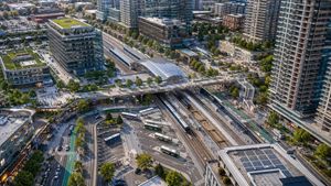 Aerial View of Modern Transit Hub – GPT Image 2 prompt by KOBATAKA｜建築設計と生成AI