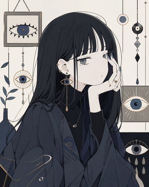 Occult Eye Motif Anime Portrait – GPT Image 2 prompt by 人中の便・星
