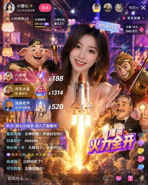 Gamifiziertes Live-Streaming-App-Interface – GPT Image 2 prompt by Berryxia.AI