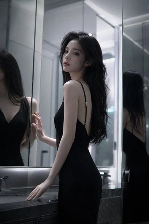 Atmospheric cold glamor mirror portrait – GPT Image 2 prompt by BubbleBrain