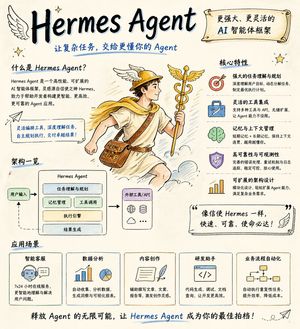 Hand-drawn Hermes Agent Poster – GPT Image 2 prompt by PytestL