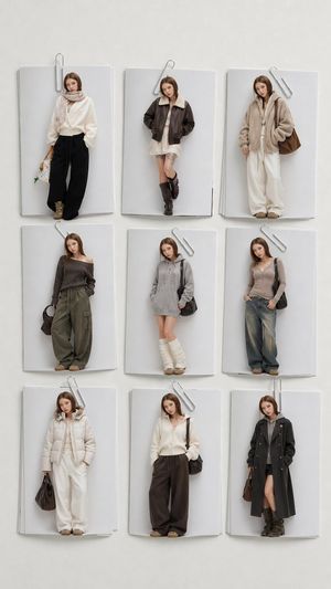 Minimalist 9-Look Fashion Collage – GPT Image 2 prompt by Satwik