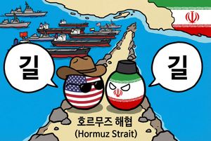 Countryball Hormuz Strait Standoff – GPT Image 2 prompt by Geonhee Jeong