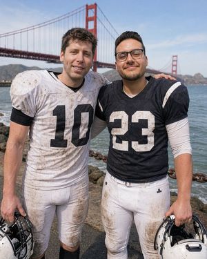 Football Teammates at Golden Gate Bridge – GPT Image 2 prompt by Diego | AI 🚀 - e/acc