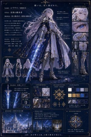 Fiche de concept art de chevalier fantastique – GPT Image 2 prompt by みかみ.ai｜AI発信と個人開発