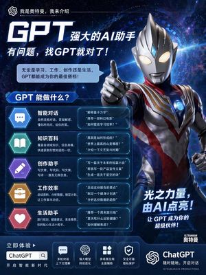 Affiche promotionnelle ChatGPT style Ultraman – GPT Image 2 prompt by 阿水Ai说