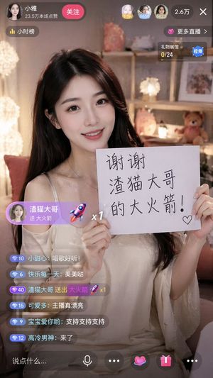 Générateur de captures d'écran pour application de live streaming – GPT Image 2 prompt by 渣猫看世界🦭/acc