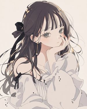 부드러운 모노크롬 애니메이션 스타일 여성 인화 – GPT Image 2 prompt by 人中の便・星